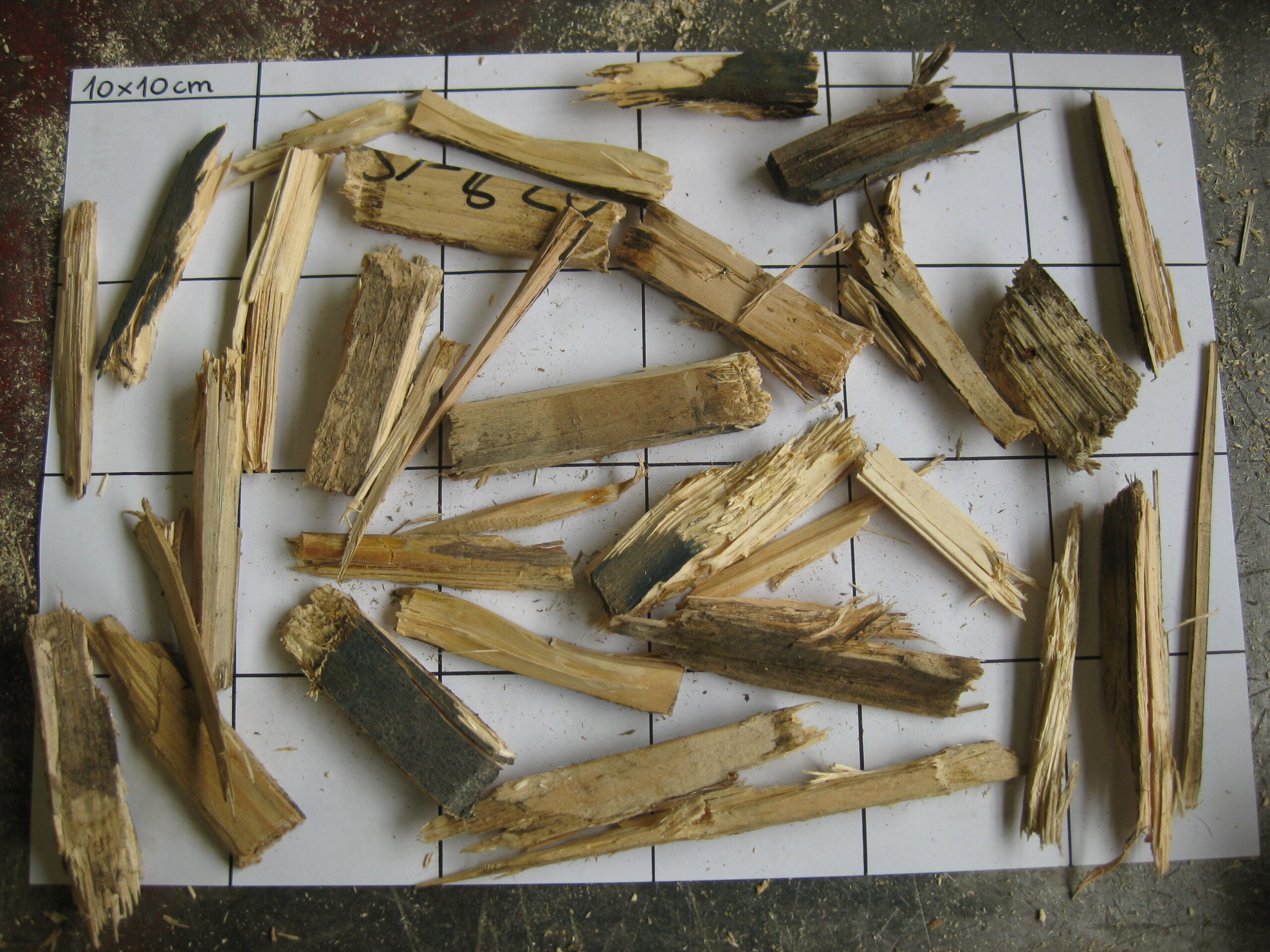 Shredded wood from wooden pallets – fraction up to 100 mm